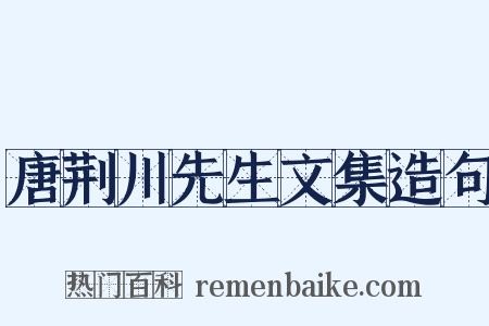 唐荆川先生文集造句是什么意思的图片